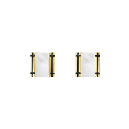 Artemis Cufflinks - Louis Faglin Paris Gold White