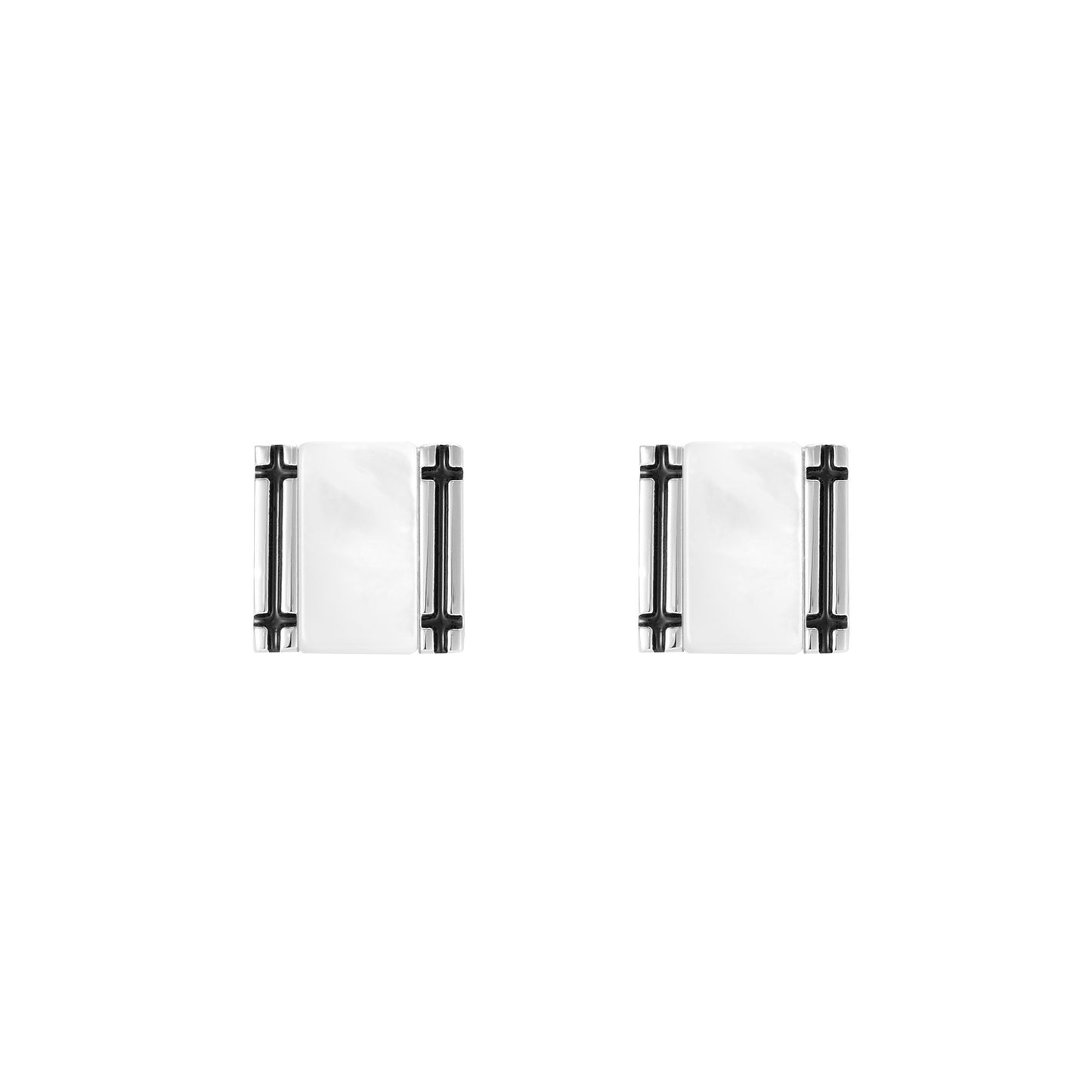 Artemis Cufflinks - Louis Faglin Paris Silver White