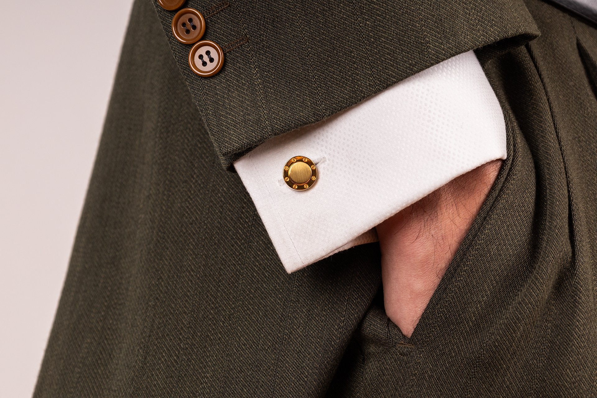 Imperiale Cufflinks - Louis Faglin Paris Rose gold Burgundy