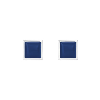 Regina Cufflinks - Louis Faglin Paris Silver Navy