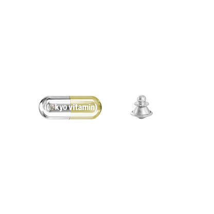 Tokyo Vitamin Lapel Pin - Louis Faglin Paris Silver Clear